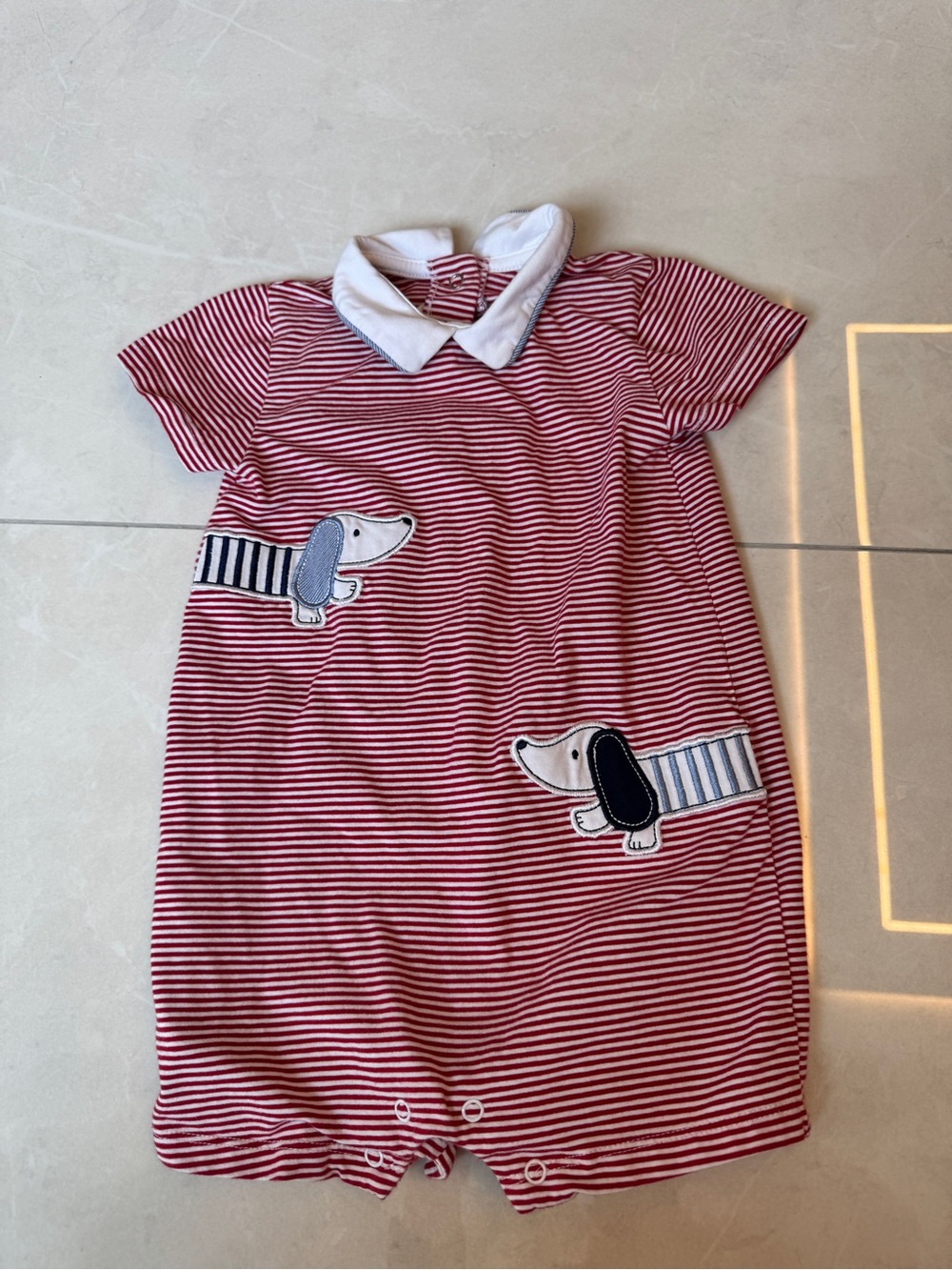 Mayoral Kids Red Striped Regular Fit Romper